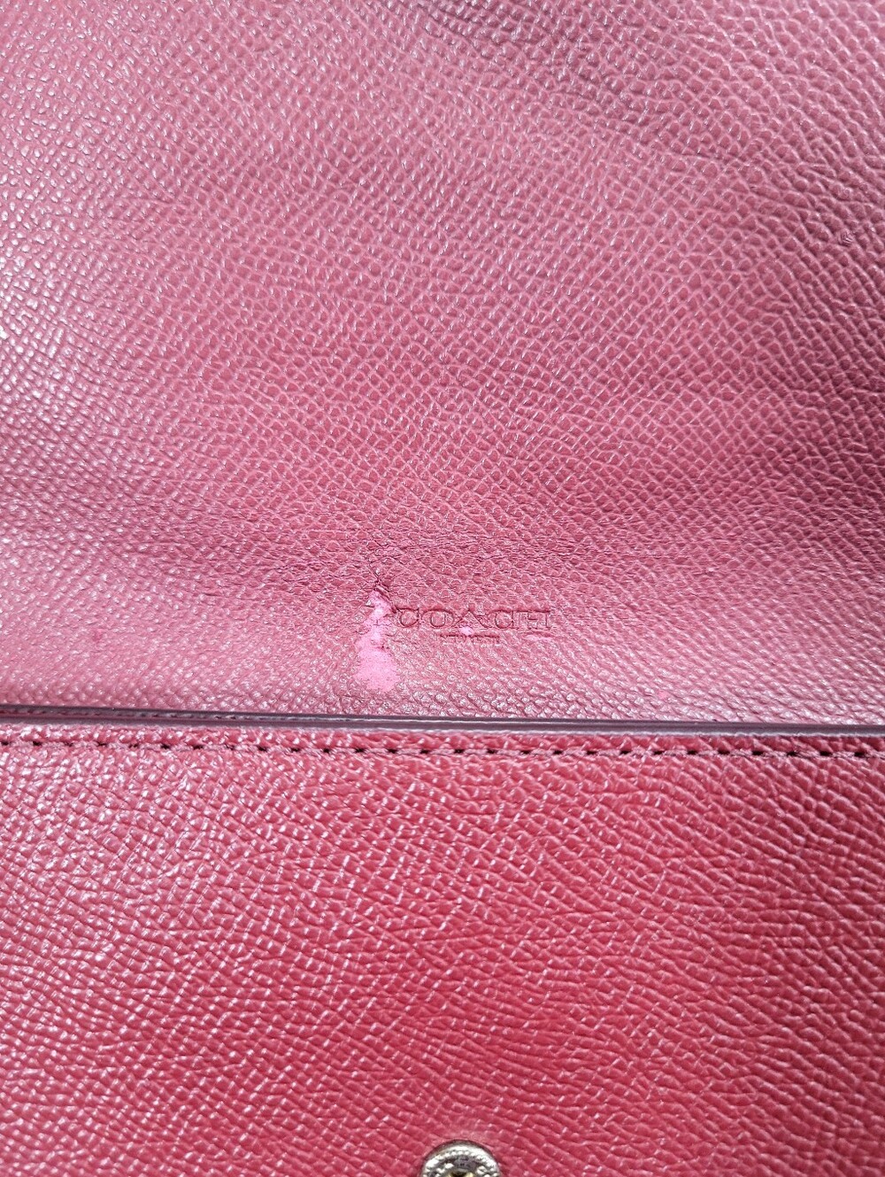 COACH Burgundy Leather Continental Wallet - Picture 7 of 10